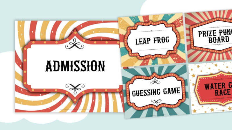 Carnival Station Signs printable carnival station sign examples