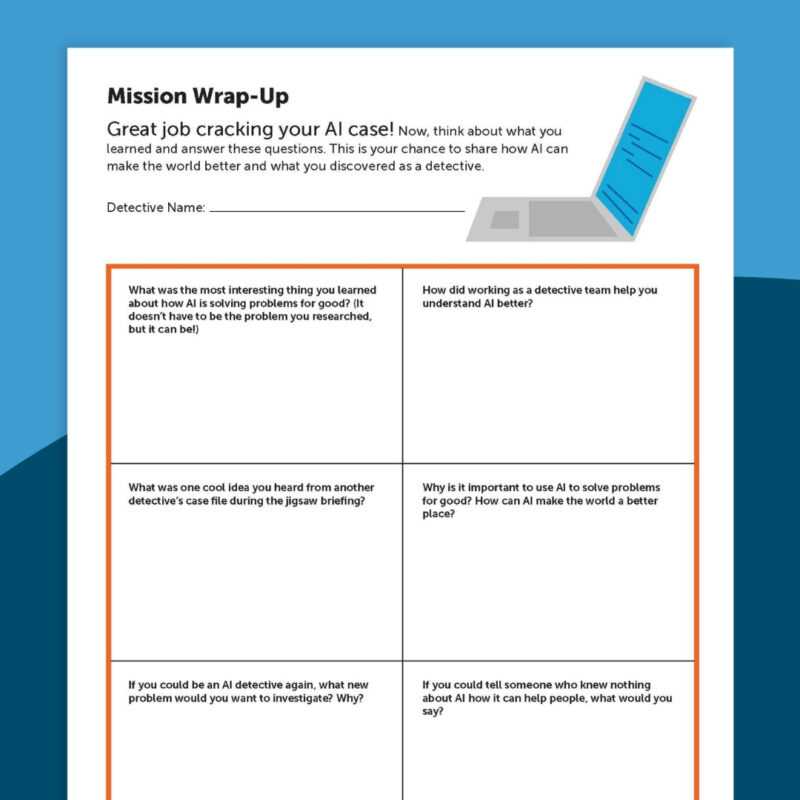 Image from the reflection activity of the AI Detectives lesson plan