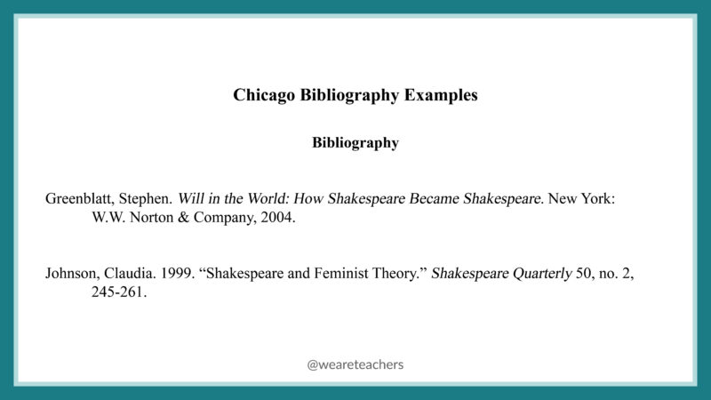 Chicago Style Bibliography Example Example of Chicago style bibliography entry.