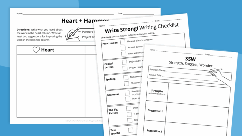 Peer Editing Checklist blank peer editing checklist example worksheets