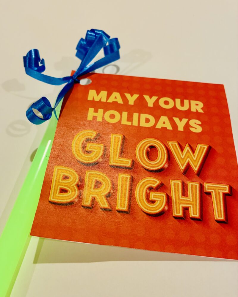 Holiday Gift Tags From Teachers holiday gift tag example for a student gift called may your holidays glow bright and students receive a glow stick and a holiday gift tag