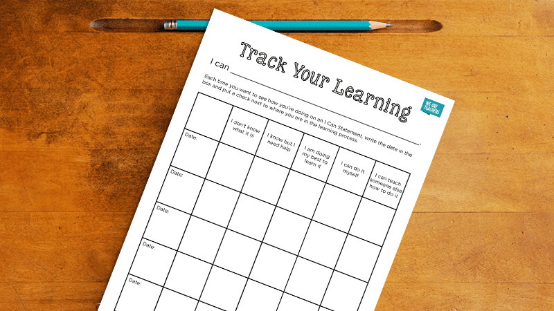 Track Your Learning Chart Track Your Learning printable worksheet