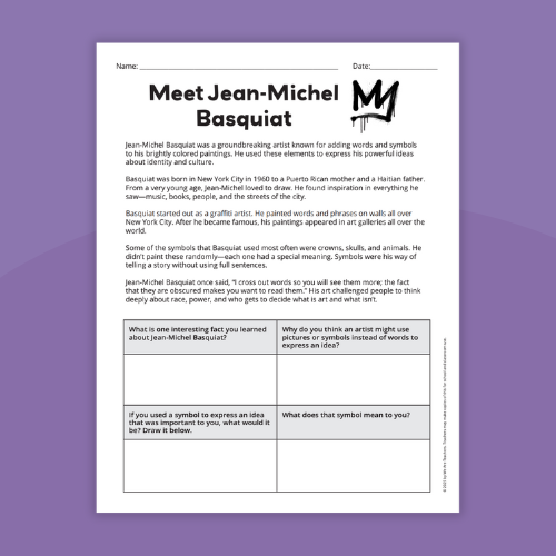 Jean-Michel Basquiat Reading Passage Jean-Michel Basquiat reading passage with comprehension questions