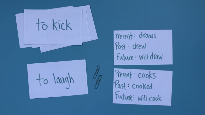 Verb Tenses ActivitiesFlashCards3jpg Flash cards with tenses on them