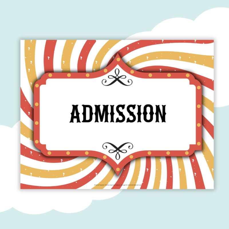 admission carnival station sign admission