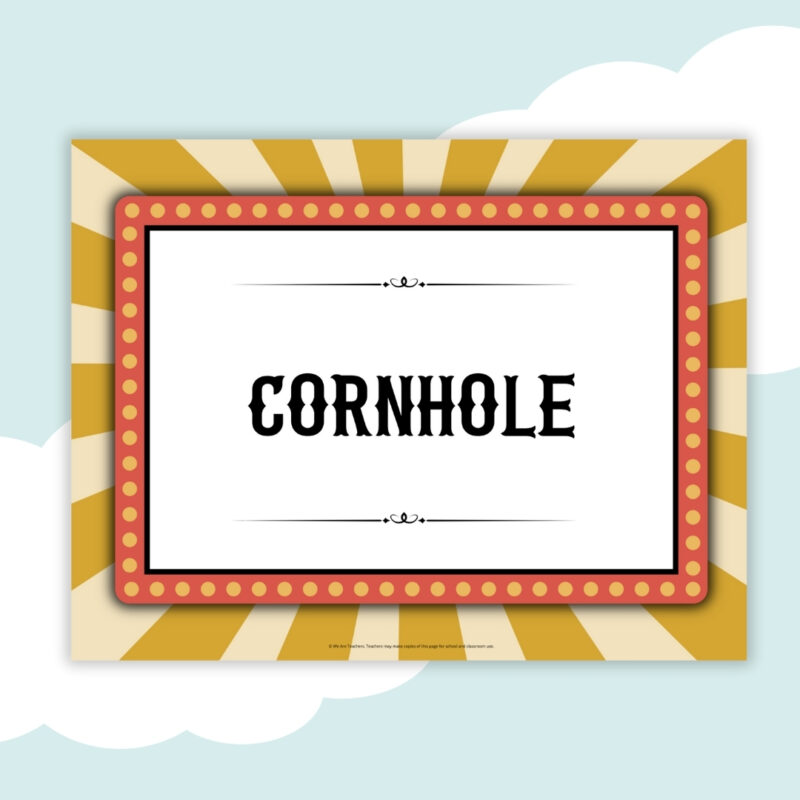 cornhole cornhole carnival station sign