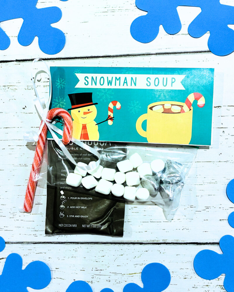 Holiday Gift Tags From Teachers holiday gift tag example for a student craft gift called snowman soup