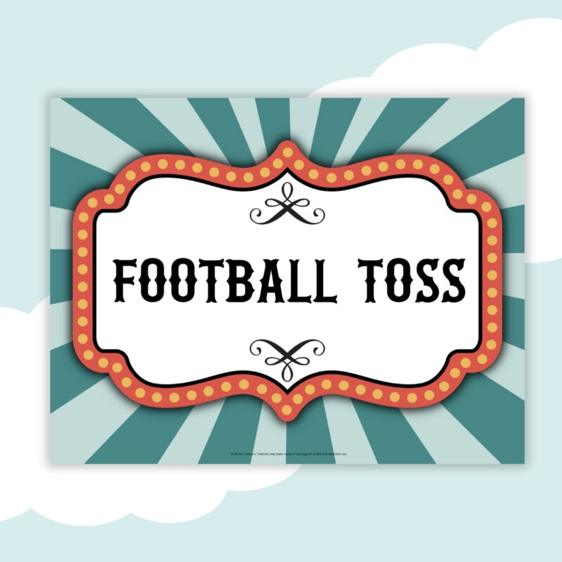 football toss football toss carnival station sign