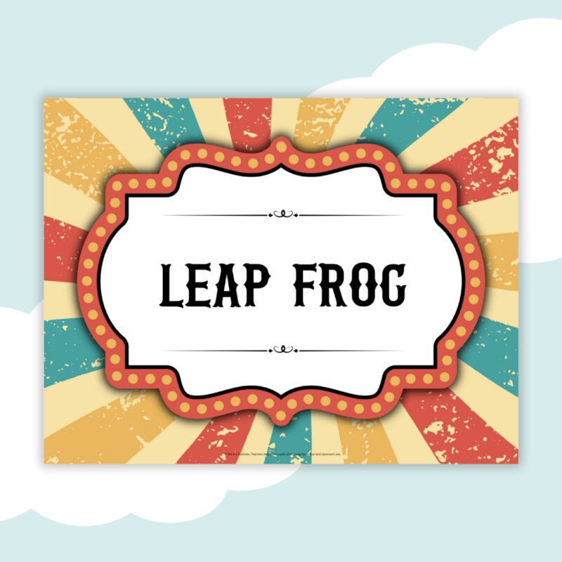 leap frog leap frog carnival station sign