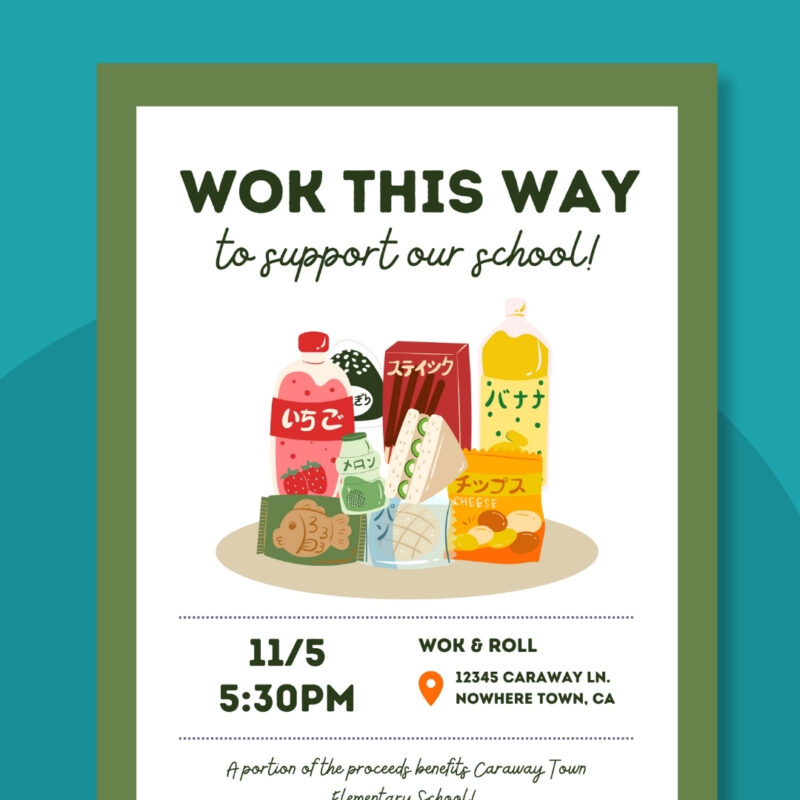 Chinese restaurant fundraiser flyer template
