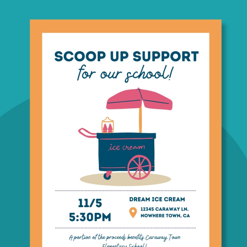 Ice cream fundraiser flyer template