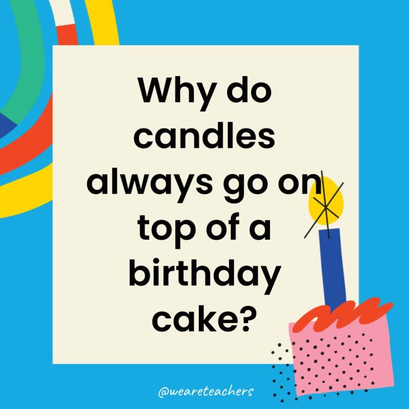 Why do candles always go on top of a birthday cake?