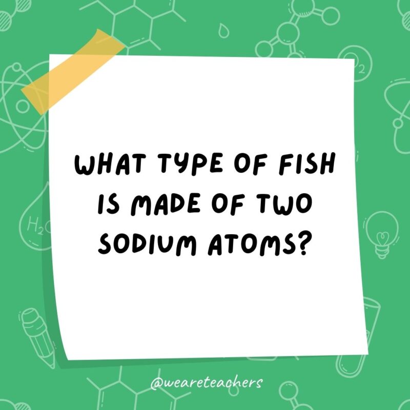 What type of fish is made of two sodium atoms? What type of fish is made of two sodium atoms?