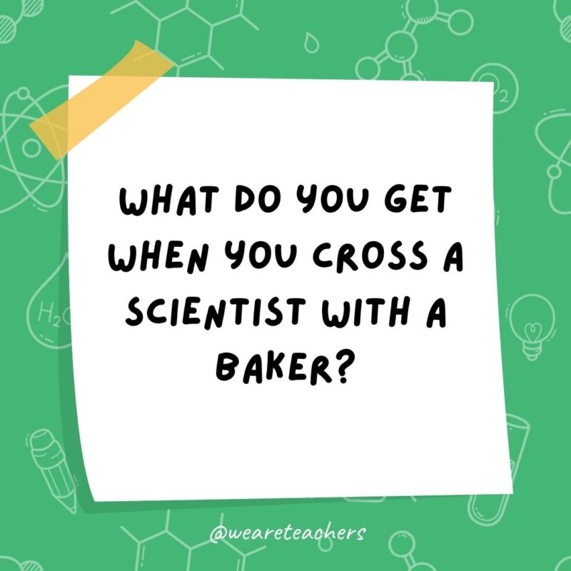 What do you get when you cross a scientist with a baker? What do you get when you cross a scientist with a baker?- science jokes