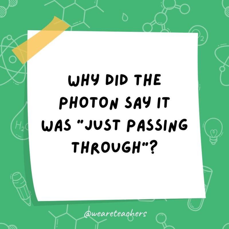 Why did the photon say it was “just passing through”? Why did the photon say it was “just passing through”?