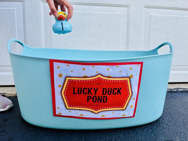 a carnival game for kids: lucky duck pond