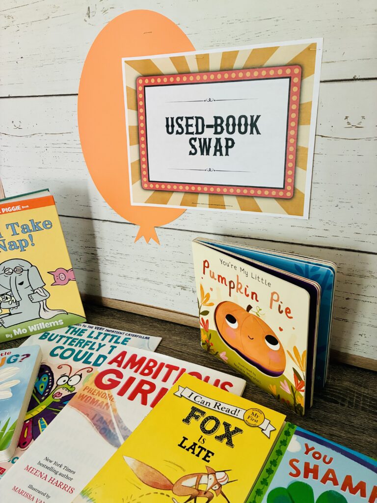 a carnival game for kids: used-book swap