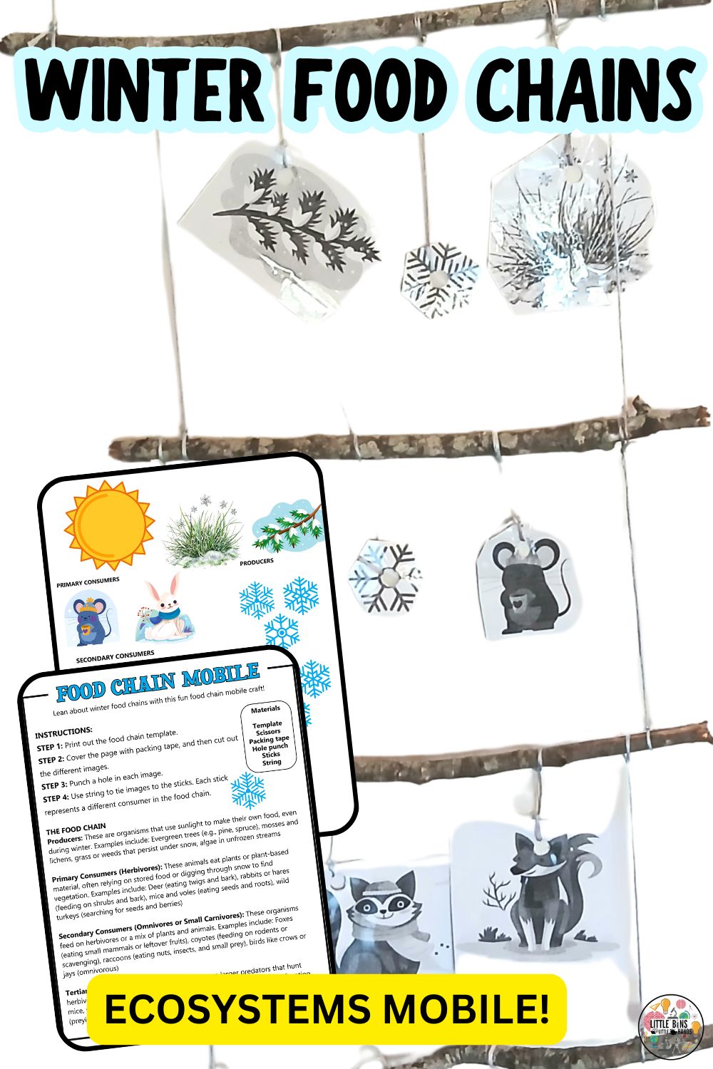 Winter Food Chain Mobile Mobile and classroom resources to show how food chains change in winter