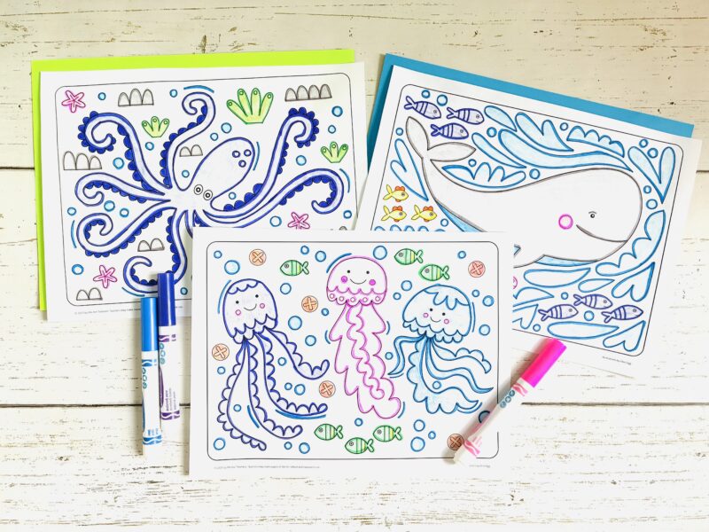 colorful ocean animal coloring pages