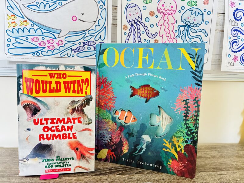 two examples of ocean books for kids that can be used in the classroom
